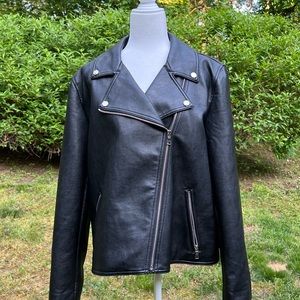 Ann Taylor faux leather jacket size 16 NWT